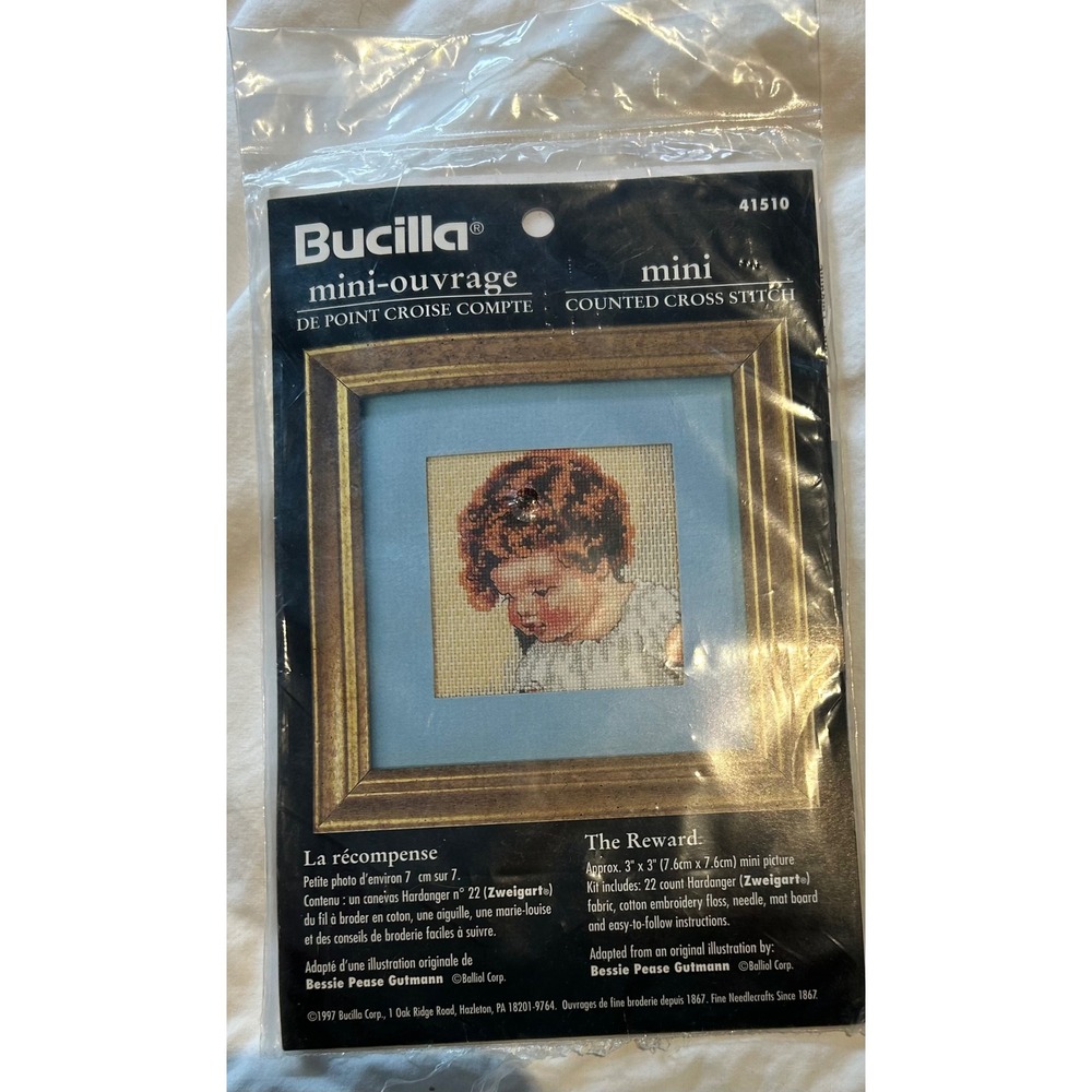 Bucilla‎ Mini Counted Cross Stitch Kit The Reward Bessie Pease Gutmann 41510